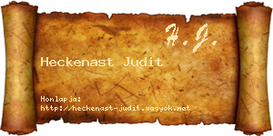 Heckenast Judit névjegykártya